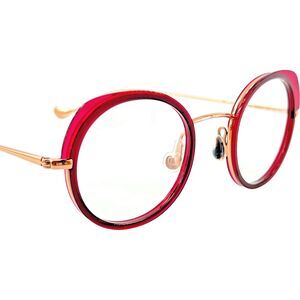 Caroline Abram Wally Womens Round Eyeglass Frame 604 Fuchsia Crystal Pink 45-22